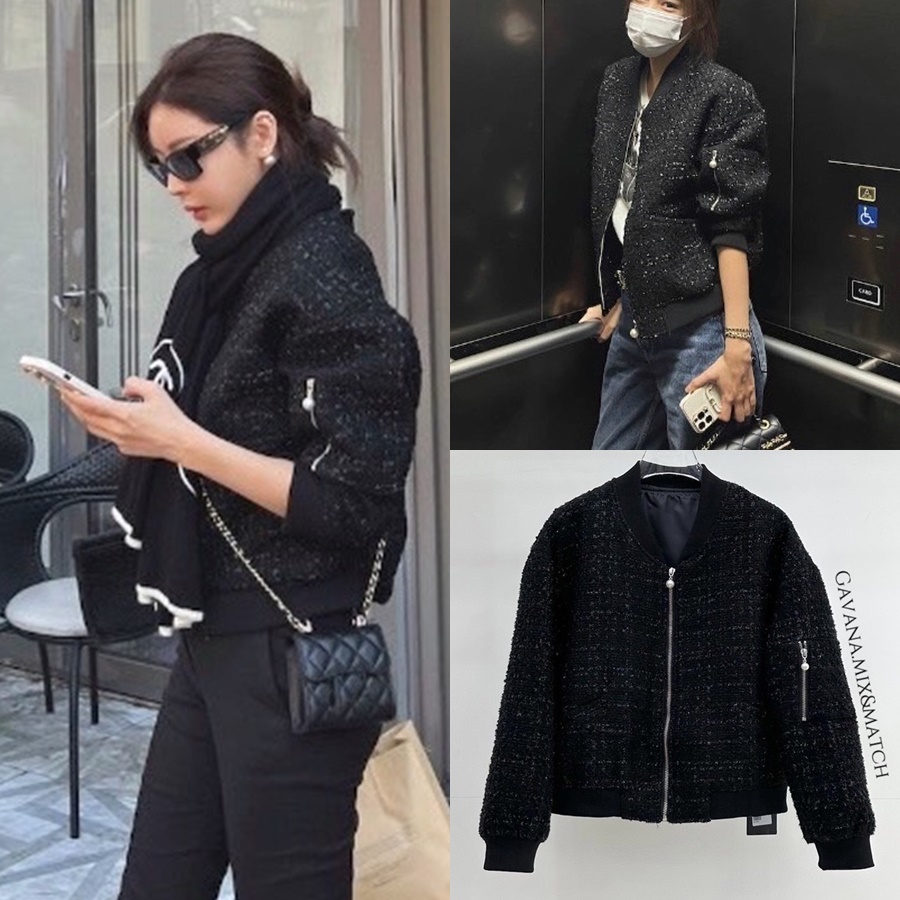 เสื้อแฟชั่น Jacket ผ้าทวีตรูดซิปหน้า มีกระเป๋าล้วงข้าง ใส่คลุมสวยๆ สไตล์ korea