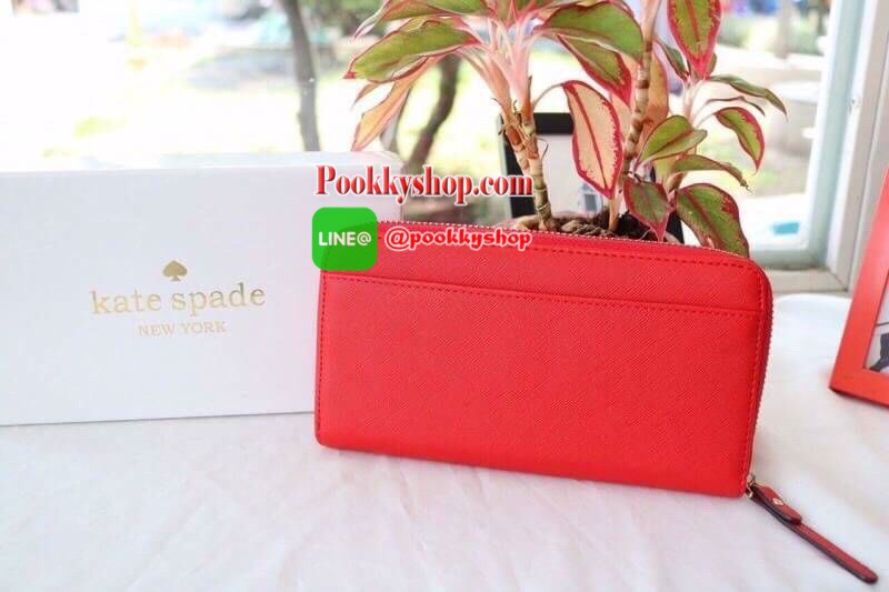 KATE SPADE WALLET กระเป๋าสตางค์ใบยาวรุ่นยอดนิยม วัสดุหนัง safiano เรียบหรู ดูดี อะไหล่ทอง ด้านในมีช่องซิป ช่องใส่เหรียญ ช่องใส่บัตรได้เยอะจุใจ พร้อมกล่อง