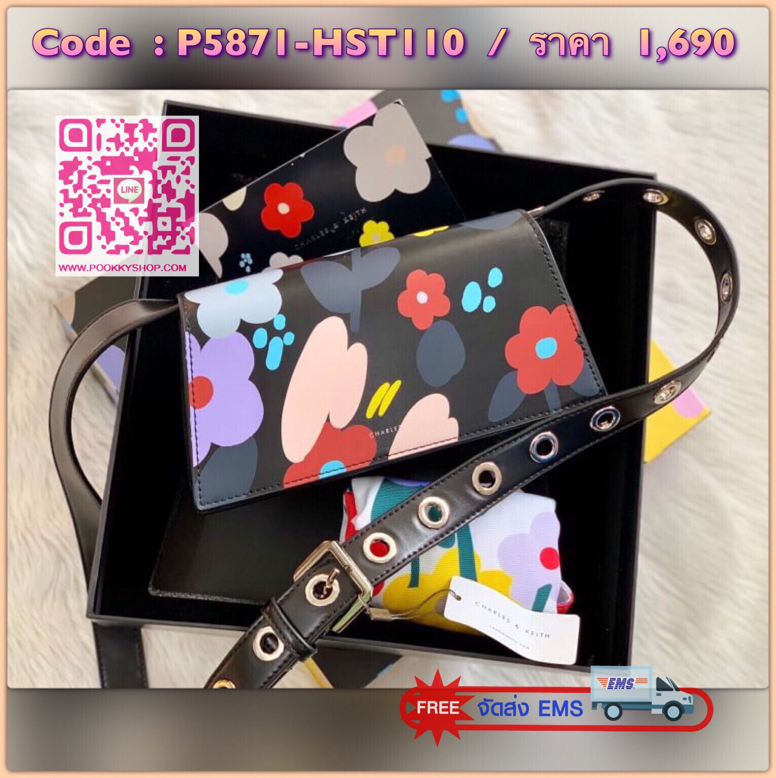 New arrival Limited Edition !! CHARLES & KEITH ACCESSORIES BOX SET พร้อมส่ง รุ่นหายากค่ะ!! มาพร้อมกันทั้ง set ค่ะ // ในเซตมีกระเป๋า;การ์ด ;ถุงผ้าหิ้ว กล่องกระดาษแบรนด์ค่ะ สุดคุ้มทีเดียว!! ✔️กระเป๋าลายดอกไม้ สะพายข้างได้ ครอสบอดี้ร์ได้ หรือถือแบบคลั