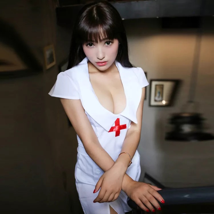 ชุดคอสเพลย์ พยาบาล แสนสวย ชุดเดรส นางพยาบาล สีขาว+หมวกพยาาล +ถุงน่องตาข่ายเขุ้าชุดคะ