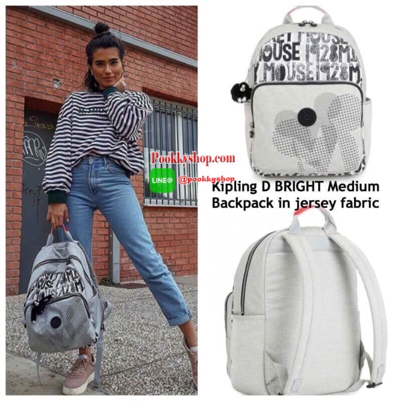 KIPLING D BRIGHT Medium Backpack in jersey fabric เป้สะพายหลัง รุ่นฉลองมิคกี้90ปี ลิมิเตท ใบใหญ่ วัสดุpolyester100% ใส่หนังสือหรือเอกสารต่างๆได้ หรือสัมภาระสำหรับท่องเที่ยว มีช่องใส่ขวดน้ำด้านข้าง สายสะพายปรับฟรีไซส์ สำหรับคนรักมิคกี้รุ่นนี้ห้ามพลาด!!!