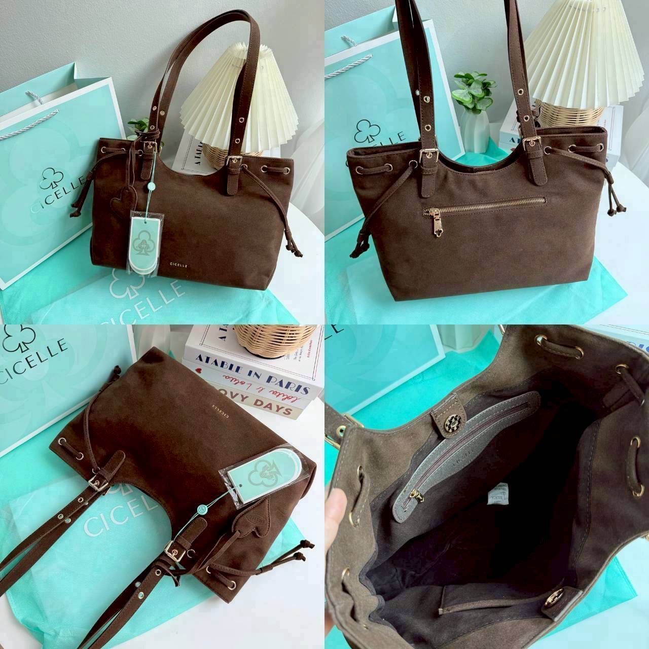 CICELLE Suede Vintage Bag ทรงนี้บอกเลย สายแบก สายแฟชั่น ต้องชอบ นอกจากจะจุของได้เยอะแล้ว ดีเทลยังสวย สะพายกับชุดไหนก็เก๋✨หูรูด สามารถเปลี่ยนทรงเป็นทรงขนมจีบได้
