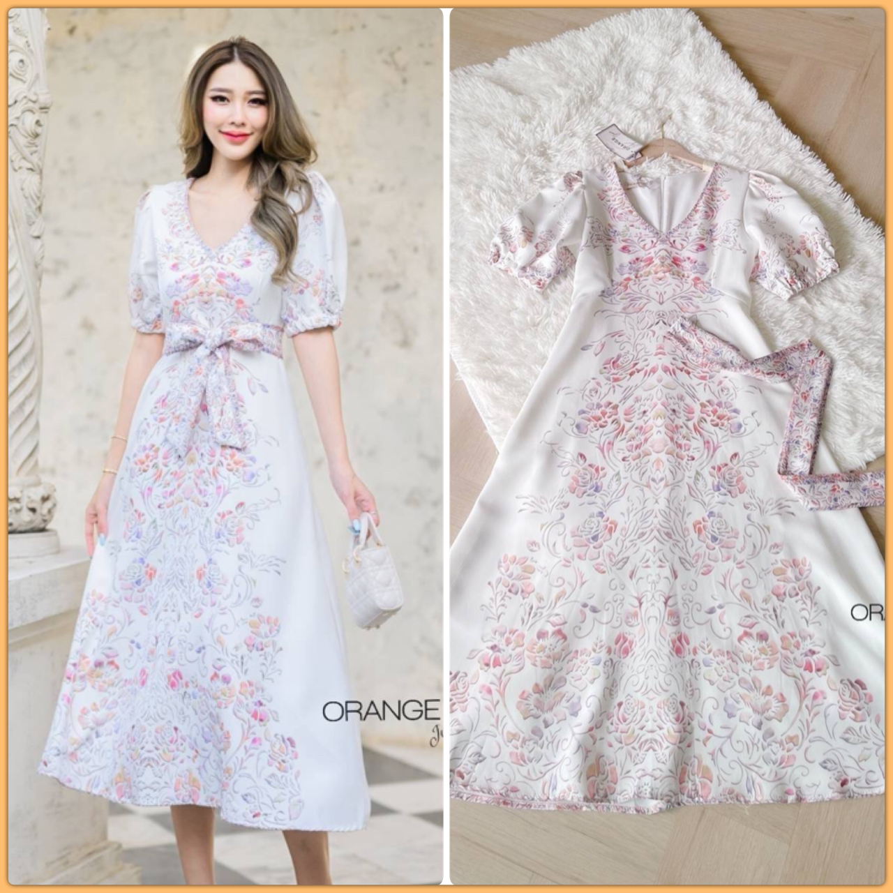 NEW ARRIVALS By Orange Juice Maxi เดรสยาวลูกไม้