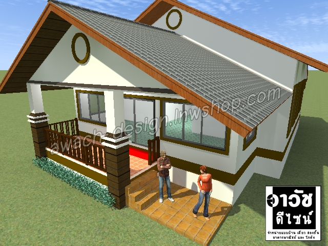 C0328 แบบบ้านพักอาศัย 1 ชั้น 3 ห้องนอน