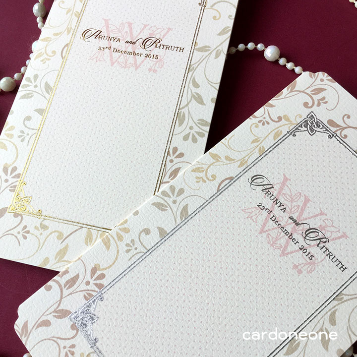 การ์ดงานแต่งสีพาสเทล สีครีม