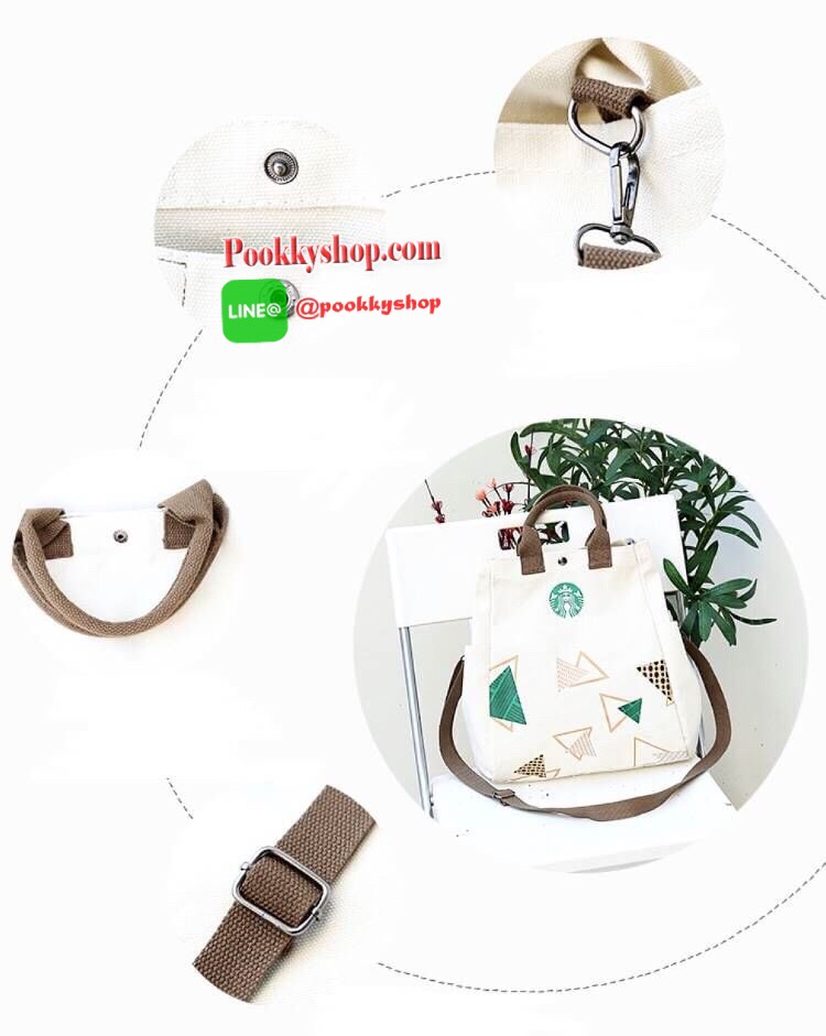 ReStock! พร้อมส่งอีกครั้งตามคำเรียกร้องค่ะ STARBUCKS COOLER BAG กระเป๋าถือหรือสะพายอเนกประสงค์ Limited Edition จาก STARBUCKS วัสดุ Canvas เนื้อหนาอยู่ทรงสวยแม้ไม่ใส่ของใบใหญ่กำลังดีน้ำหนักเบามาพร้อมหูหิ้วและสายสะพายยาวถอดได้เลื่อนปรับได้ เปิดปิดด้วยกระดุม