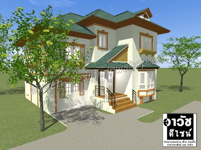 C0104 แบบบ้าน 2 ชั้น 4 ห้องนอน