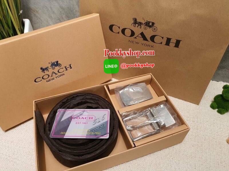 set เข็มขัด coach 2หัวเปลี่ยน สายหนังใส่แบบเจาะรูเข็มขัด สามารถเจาะเพิ่มได้ ด้านหลังสายปั๊มแบรนด์ รุ่นนี้มาพร้อมป้ายแท็กแบรนด์ หัวเข็มขัดใส่ได้ง่าย ถอดได้ไม่ยาก ซื้อเป็นของขวัญของฝาก ก้อหรูเริศไม่เบาค่า