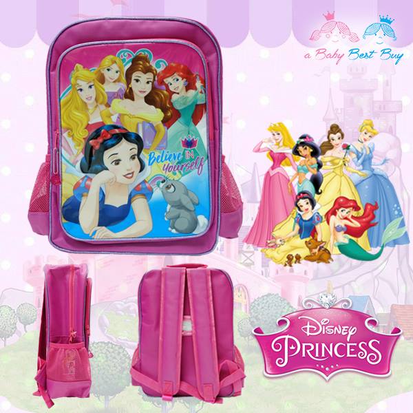 ฮ 'Disney Princess Backpack - กระเป๋าเป้สะพายหลัง ลายเจ้าหญิงปริ้นเซส กระเป๋านักเรียน ของแท้ ลิขสิทธิแท้ (16 นิ้ว)