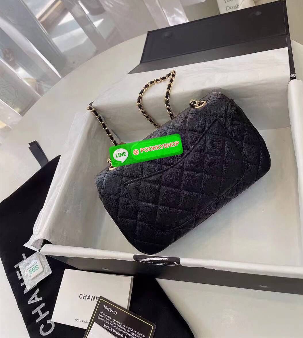 Chanel MINI FLAP BAG CAVIAR Leather GOlD tone hardware
