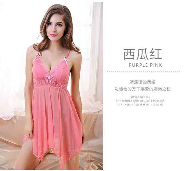 ชุดนอนเซ็กซี่ ชุดนอนซีทรู แต่งลูกไม้ ช่วงอก ชายเล่นระดับ เนื้อผ้าเกรดพรีเมี่ยม ทิ้งตัว สวยหรู มากคะ +G-string เข้าชุด