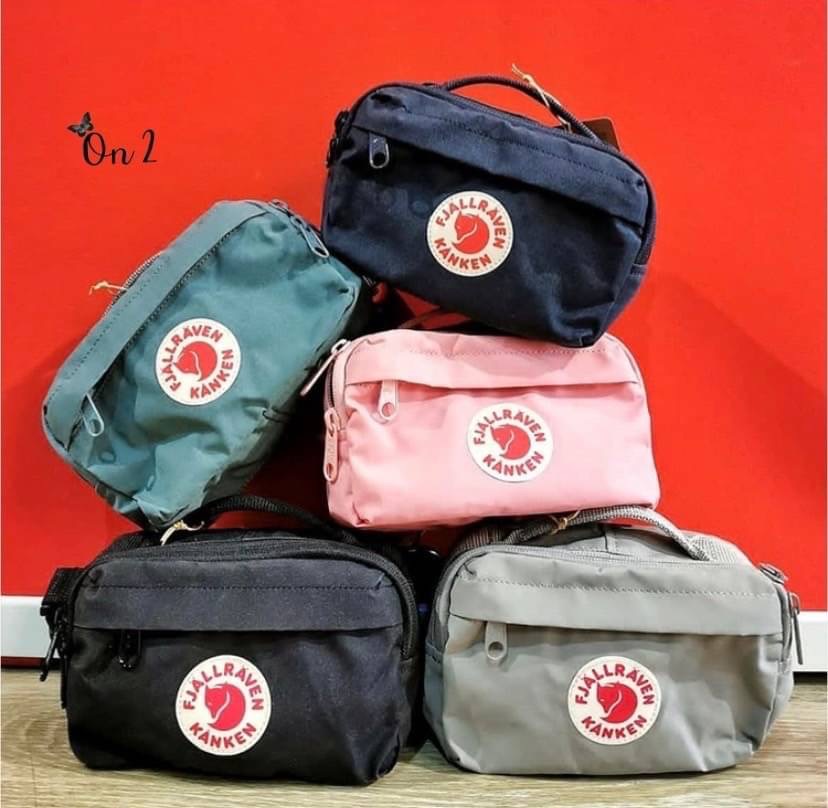 Kanken คาดอกได้ สะพายข้างได้ วัสดุตัวกระเป๋าทำจากผ้ากันน้ำอย่างดี อะหลั่ยสีตามตัวกระเป๋า สายกระเป๋าทำจากผ้าทออย่างดี