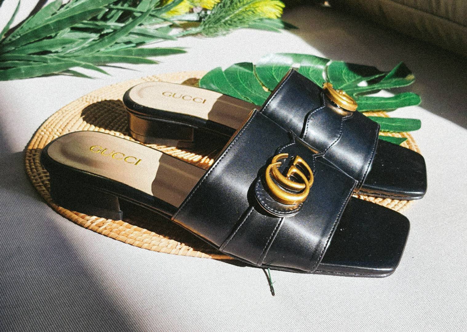 SS-100 พร้อมส่ง แบบมาใหม่ Gu cc i sandel 2020 รองเท้าส้นตันสูง 1 นิ้ว งานทรงสวม หนังPU นิ่ม ทรงเก็บหน้าเท้าได้ดี สวยมากๆ ความสูงกำลังดี ใส่สบาย ดีไซน์สวยหรู มากจ้า