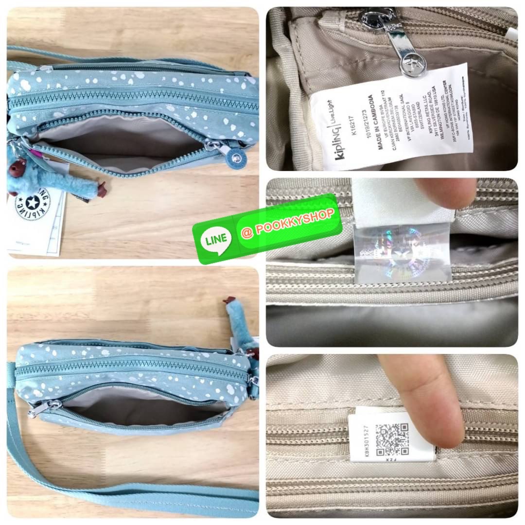KIPLING Monkey program K16217 Seoul up sling bag รุ่น 3 ซิป สะพายข้าง ขนาดเล็กทรงสี่เหลี่ยมผืนผ้า วัสดุ Nylon 100% หลสกหลายฟังก์ชั่นใช้งาน ครบครันในใบเดียว