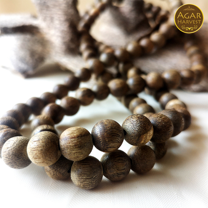 สร้อยข้อมือ ลูกปัด ลูกประคำ มาลา จากแก่นไม้หอมกฤษณา Agarwood Beads Bracelet (33 Beads) 10mm / Mala, Rosary 1 Unit