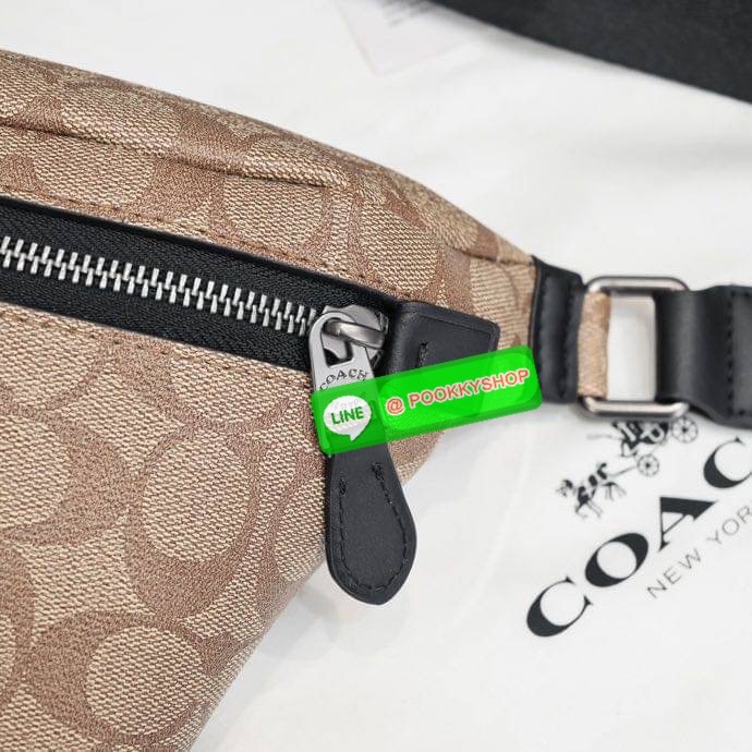 Coach GRADE BELT BAG IN SIGNATURE CANVAS (COACH C1411) Signature coated canvas and refined calf leather| Inside multifunction pocket| Zip closure, fabric lining| Outside zip pocket| Adjustable strap for wear at waist