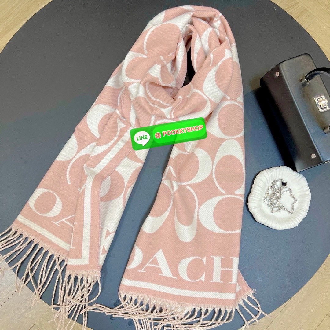 ðCoach Signature Silk and Wool Wrap Scarf ð 70% Wool and 30% Silk āļāđāļēāļāļąāļāļāļ Coach āļāļ·āļāđāļŦāļāđ āļāļāļŠāļąāļāļ§āđāļāļŠāļĄāđāļŦāļĄ āđāļāļ·āđāļāļāļļāđāļĄ āļĨāļēāļĒ Signature Coach Signature Silk and Wool Wrap Scarf Oatmeal