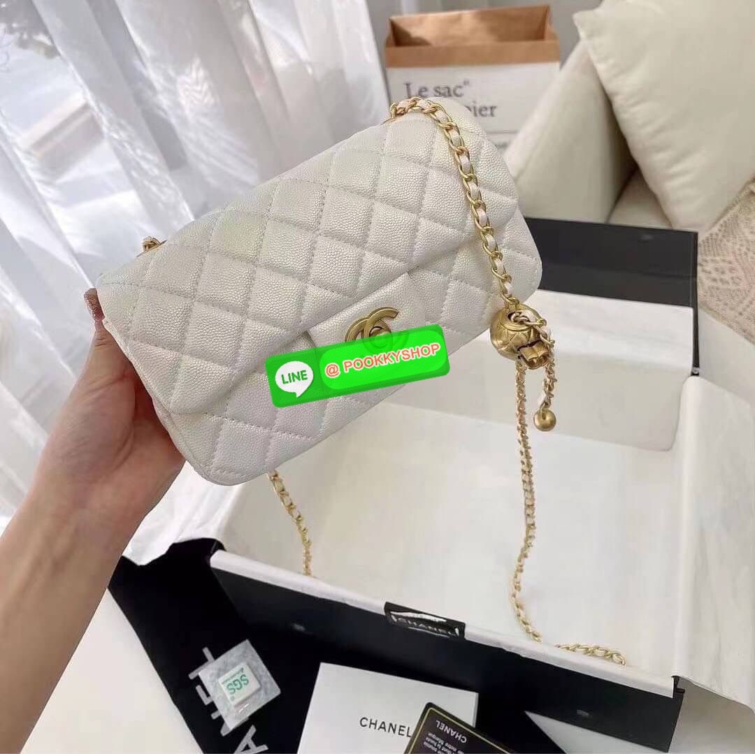 Chanel MINI FLAP BAG CAVIAR Leather GOlD tone hardware