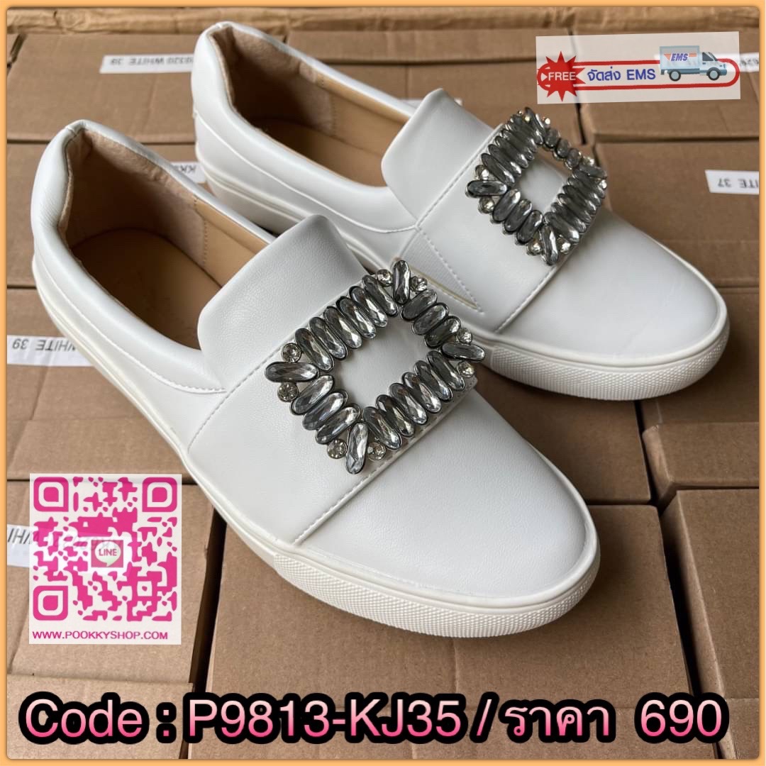 พร้อมส่ง รองเท้าคัทชู เพชร roger รุ่นขายดี พื่นนิ่มใส่สบายมากคะ เพชรสวยแน่นๆๆ พื้นยาง กันลื่นอย่างดี