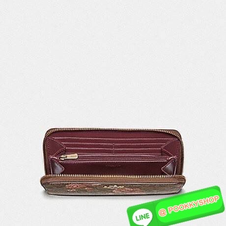 COACH F78018 ACCORDION ZIP WALLET IN SIGNATURE CANVAS WITH PRAIRIE DAISY CLUSTER PRINT ฮอตไม่เลิก!! กระเป๋าสตางค์ใบยาว ลวดลายดอกไม้ ขายดีที่สุด!! วัสดุหนังแคนวาสเคลือบลาย เปิด-ปิดด้วยซิปรอบ รูดใช้งานง่าย ใส่มือถือได้ ใส่บัตร ใส่ธนบัตรได้สบายๆ สวยเกินราคาแ