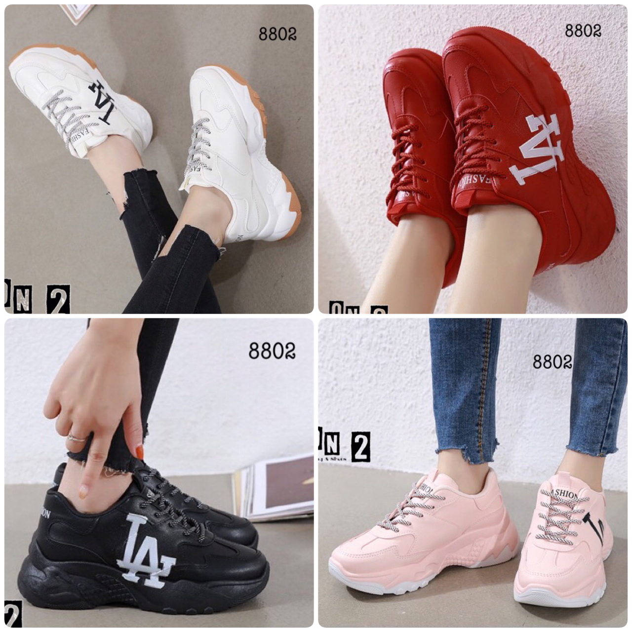 LA sneaker ผ้าใบหนังสไตล์แบรนด์ ทรงสวย คู่นี้ใช้วัสดุอย่างดีค่ะ ทรงสวยน่ารักมาก พร้อมส่ง 4 สี วันหยุดยาวนี้ มี รองเท้าใส่เที่ยวหรือยังค่ะ ถ้ายังแนะนำเลย ใส่เที่ยว ตวจ. หรือ ตปท.ก็สวยค่าาาา