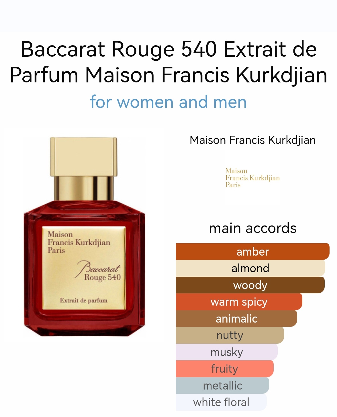 น้ำหอม Maison Francis Kurkdjian Baccarat Rouge 540 Extrait de Parfum