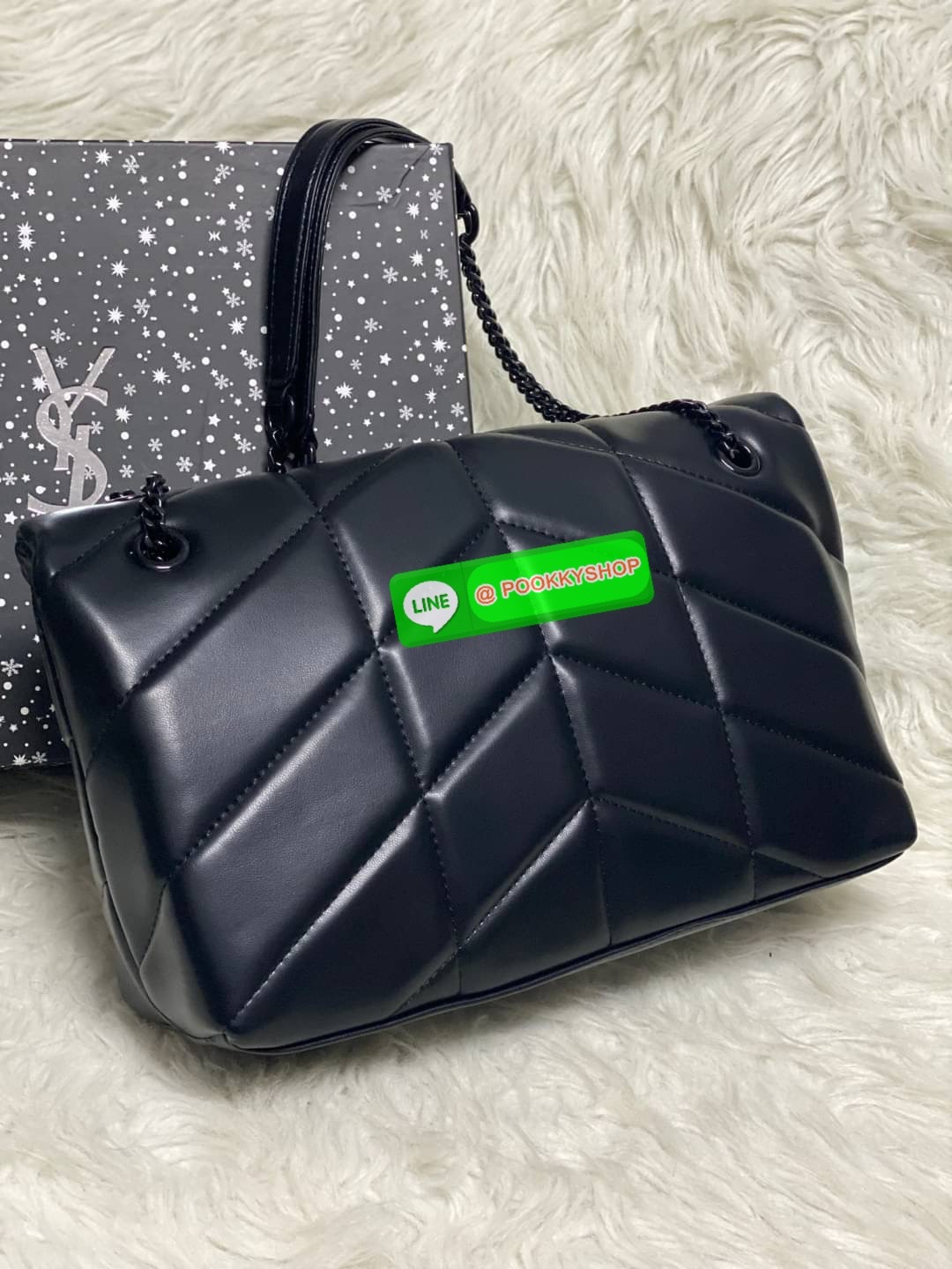 SAINT LAURENT Loulou Puffer Small shoulder bag material: leather internal details: fabric lining, internal zipped pocket colour of fastening: gold tone hardware adjustable chain and leather shoulder strap magnetic fastening