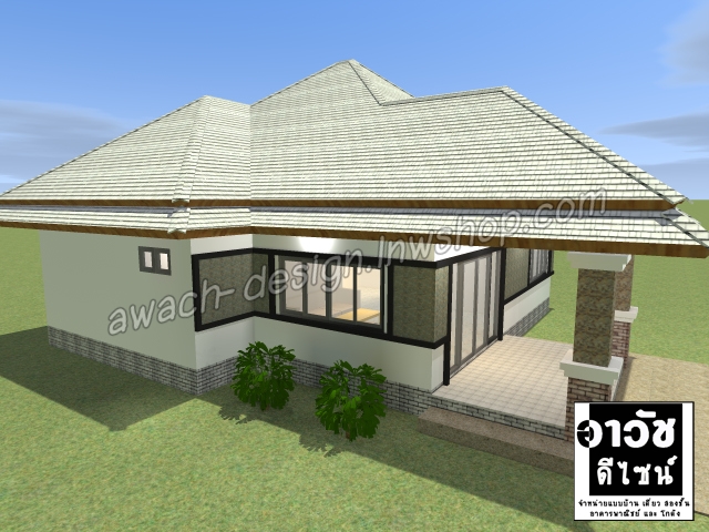 B105 แบบบ้านชั้นเดียว 2 ห้องนอน