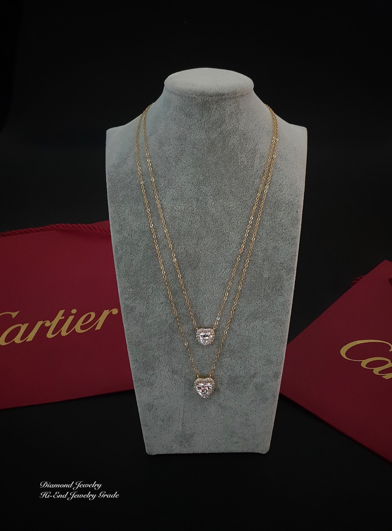 New Arrival !!!!!!! Cartier Love Diamond Necklace สร้อยคอเพชร CZ แท้ ดีไซส์หัวใจคู่น่าร๊าาาากกกก ที่สุดค่ะ ใส่ออกมาน่ารักมากๆๆๆๆๆพูดเลย งานหัวใจล้อมเพชร รุ่นนี้เพชรคัดเกรด 8AAA เหลี่ยมเยอะ อย่างดี เพชรเกรดดีที่สุด เพชรเล่นไฟแสบตาเลยค่ะ งานสั่งผลิตอย่างดี