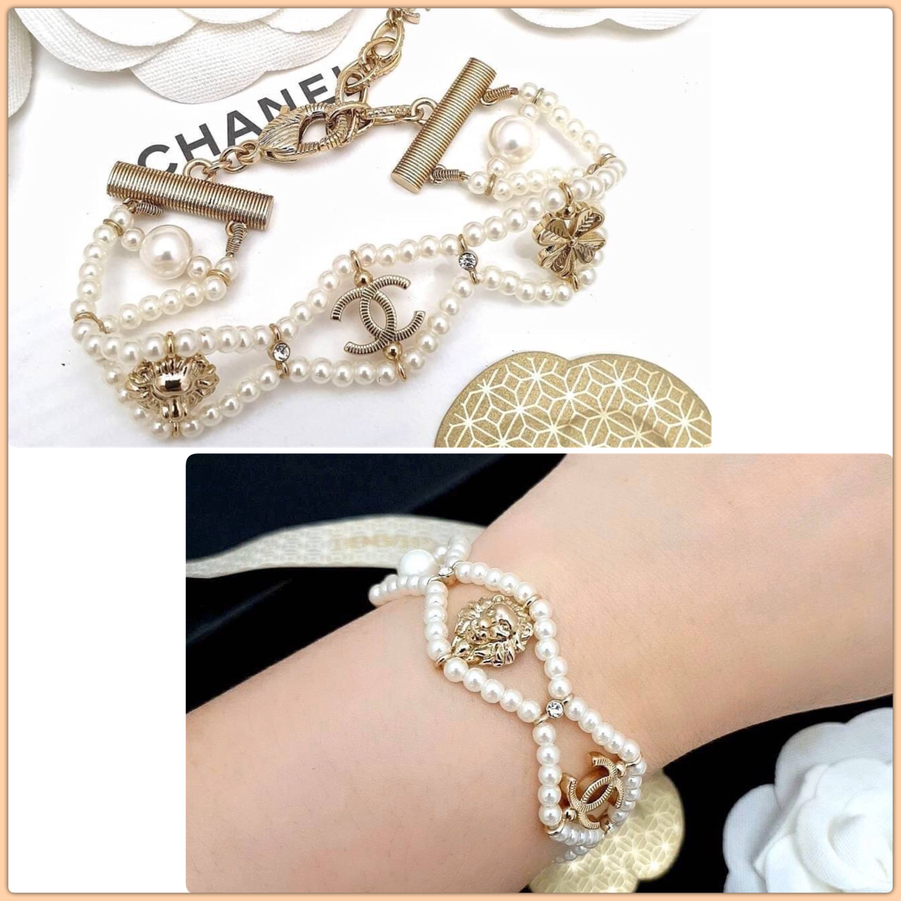 Super Hi-End Quality !!!! ((งาน 1:1 เกรดดีที่สุดในท้องตลาด)) Chanel Bracelet สร้อยข้อมือมุกชาแนล งานซุปเปอร์ไฮเอนคะ อะไหล่แสตนเลส งานเกรดแพงที่สุดในตลาด น้ำหนักใกล้เคียงของจริงที่สุด งานอย่างดี อะไหล่เงาวับ วิ้งมาก สั่งผลิตจากต้นแบบแท้ ดาราเซเลปใส่กันแทบท