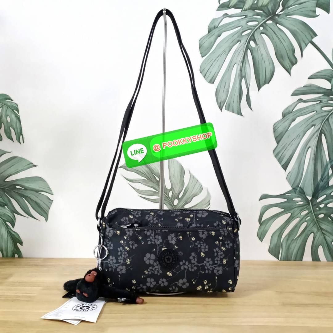 KIPLING Monkey program K16217 Seoul up sling bag รุ่น 3 ซิป สะพายข้าง ขนาดเล็กทรงสี่เหลี่ยมผืนผ้า วัสดุ Nylon 100% หลสกหลายฟังก์ชั่นใช้งาน ครบครันในใบเดียว