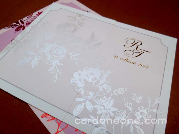 การ์ดแต่งงานวินเทจดอกไม้