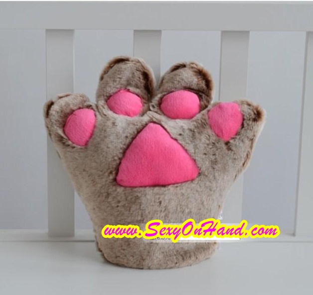 ถุงมือ แมวเหมียว ถุงมือคอสเพลย์ ถุงมือแมว สีชมพู ใส่ได้ทั้งเด็กและผู้ใหญ่ Size 22x26cm