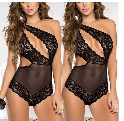 ชุดนอน วันพีซซีทรู แต่งขอบลูกไม้สีดำ แต่งเว้าหน้าอก สวยเปรี้ยว แซ่บมากคะ