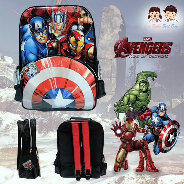 ฮ 'Marvel the Avengers Backpack - กระเป๋าเป้สะพายหลัง ลายอเวนเจอร์ส กระเป๋านักเรียน ของแท้ ลิขสิทธิแท้ (16 นิ้ว)