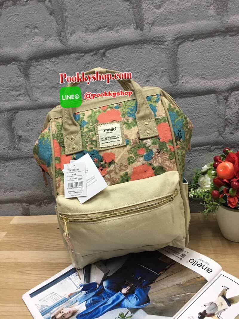 งาน3ป้าย ❤️ ภายในมีวดป((code) ❤️ ดุมCarrot New collection 2017!! กับ Anello Cotton backpack Flower pattern สไตล์วินเทจ ผ้าcottonแท้ ปากกระเป๋ามีโครงเป็นสัญลักษณ์ หูจับมีตัวล้อค ด้านหลังมีซิปเปิดปิดเพื่อหยิบจับของด้านในได้ ภายในกว้าง ใส่a4ได้