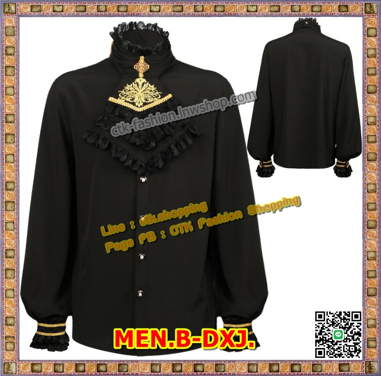 พรีออเดอร์ เสื้อเจ้าชาย แฟชั่นผู้ชายสไตล์ยุโรป ชุดสไตล์เจ้าชายยุโรป