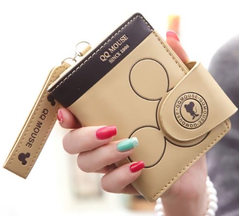 กระเป๋าสตางค์ผู้หญิง ใบสั้น หนัง pu แบบน่ารัก ๆ ลายมิกกี้เมาส์ แบบเก๋ ดีไซน์สวย
