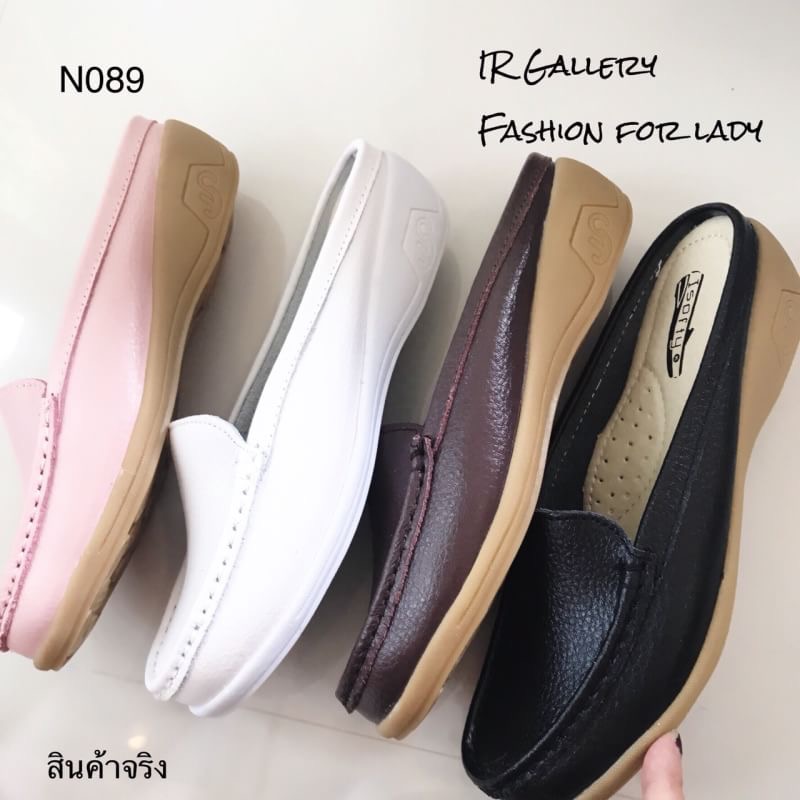 แบบขายดี!!! พร้อมส่ง รองเท้าลำลองที่มาพร้อมกับดีไซน์ทันสมัย วัสดุหนังแท้แบบเปลือยส้นพื้นนิ่ม ส้นยางกันลื่นหนา 1.5 นิ้ว ใส่สวยเก๋อย่างมีสไตล์ และรักษาสุขภาพเท้าไปในตัว