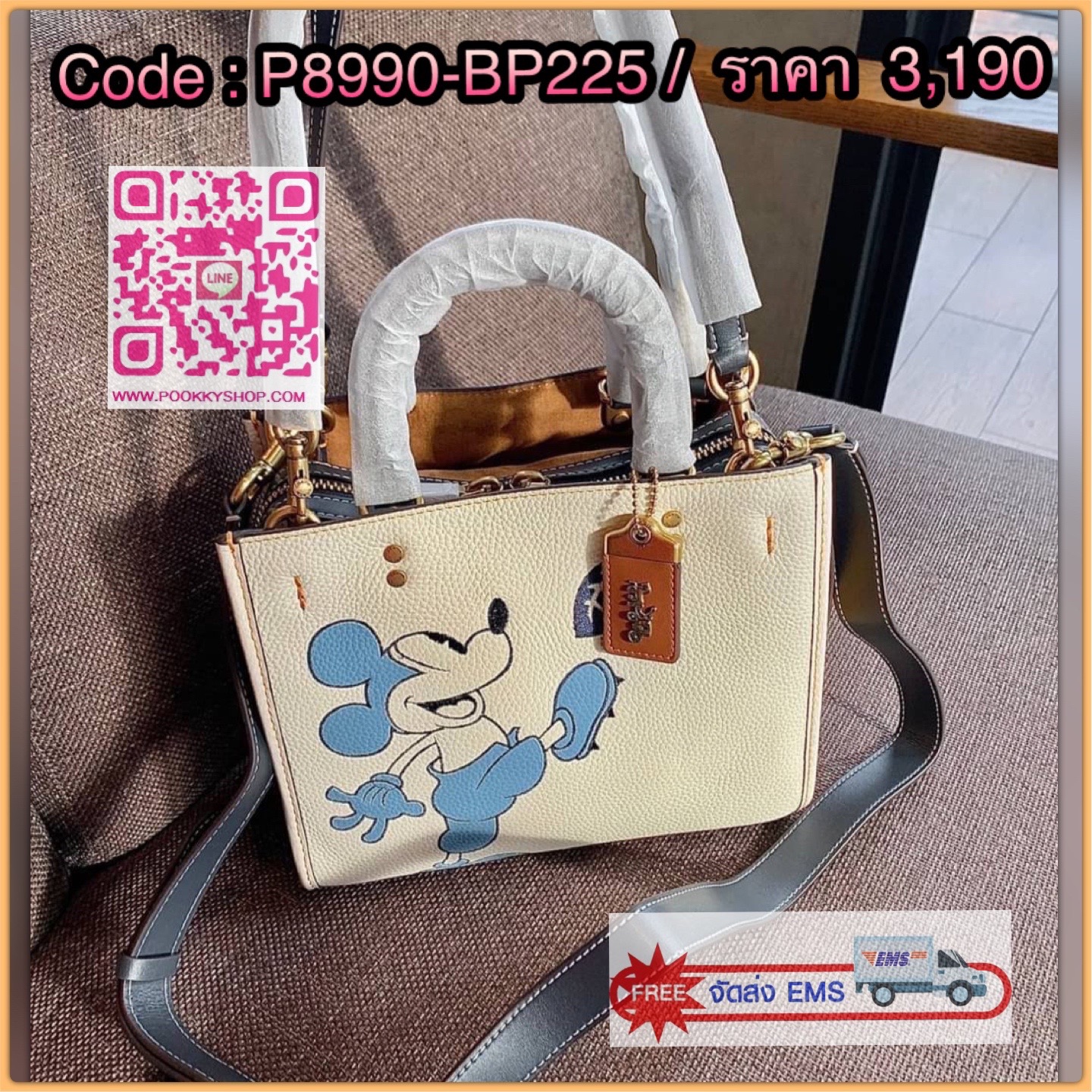 💥DON’T MISS LIMITED EDITION!💥 💋สวยต้องยกนิ้วให้นางไปเลยจร้าา👍👍 COACH DISNEY X COACH ROGUE 25 WITH MICKEY MOUSE((C6166)) 📌พร้อมส่งที่ไทยก่อนใคร คุณภาพจัดเต็มบอกเลย หลงรักแน่นอนค่ะ! ✔️กระเป๋าหิ้ว//คล้อง