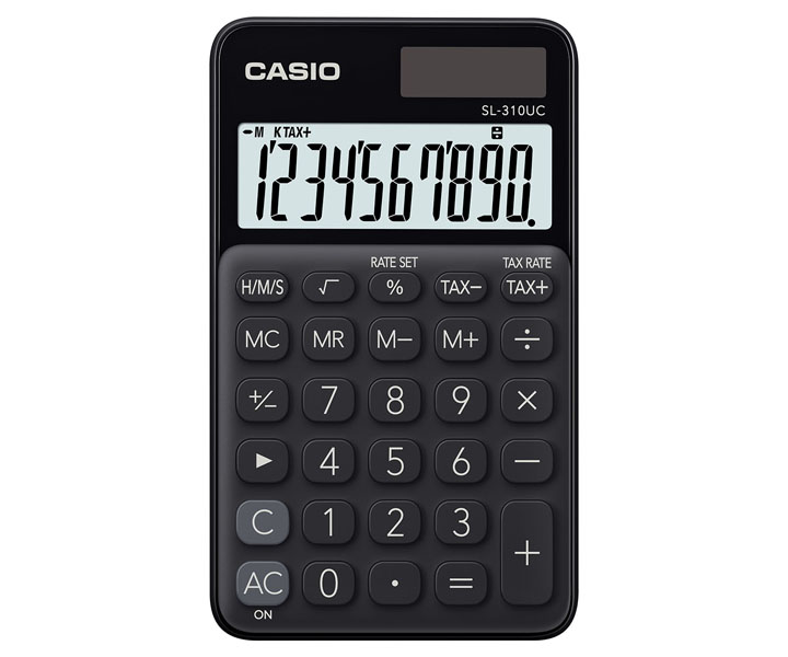 เครื่องคิดเลขพกพา 10 หลัก Casio # SL-310UC สีดำ