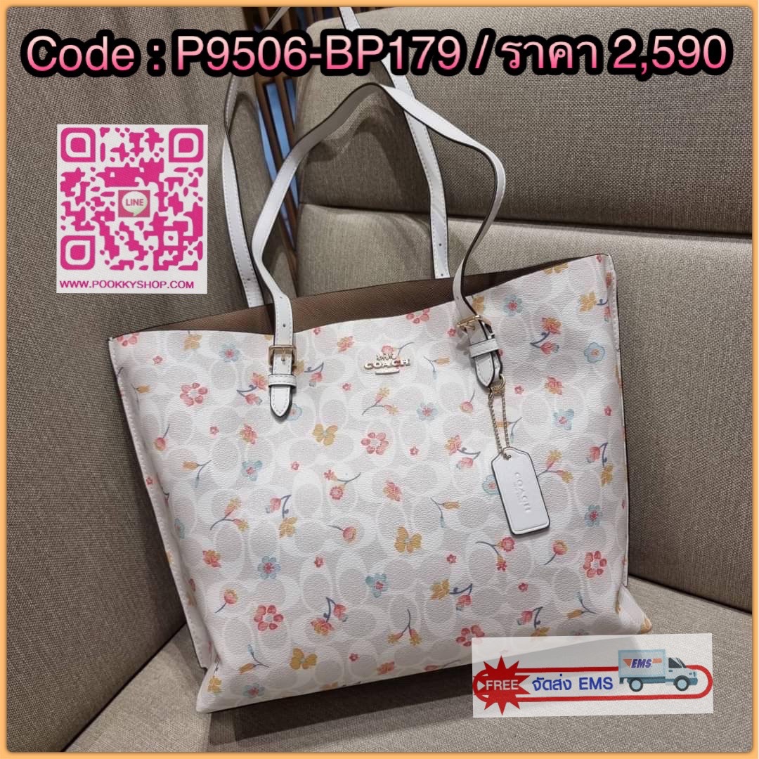 COACH C8612 MOLLIE TOTE IN SIGNATURE CANVAS WITH MYSTICAL FLORAL PRINT กระเป๋าทรงโท้ท ใบใหญ่จุใจ สวยคุ้มค่าดีไซน์ใหม่ น่าใช้ที่สุด วัสดุหนังแคนวาส หูสะพายในตัว ปรับได้อีกเล็กน้อย ภายในโล่งกว้างมาก มีช่องซิปแยกให้ ใบนี้สามารถใส่เสิ้อผ้าไปเที่ยวแบบ short va