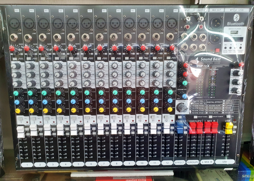 มิกเซอร์ MIXER 12 ch ยี่ห้อ SOUND BEST ซาวด์เบส รุ่น MGP-12X