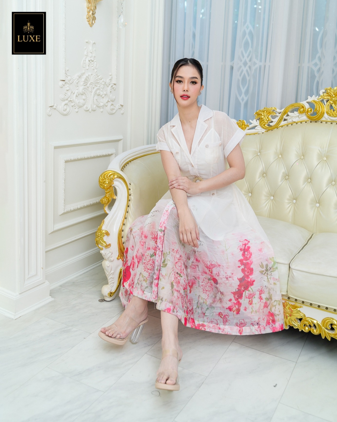 เดรสแฟชั่น เดรสเสื้อคอปกเทเลอร์ แต่งกระเป๋าสองข้าง