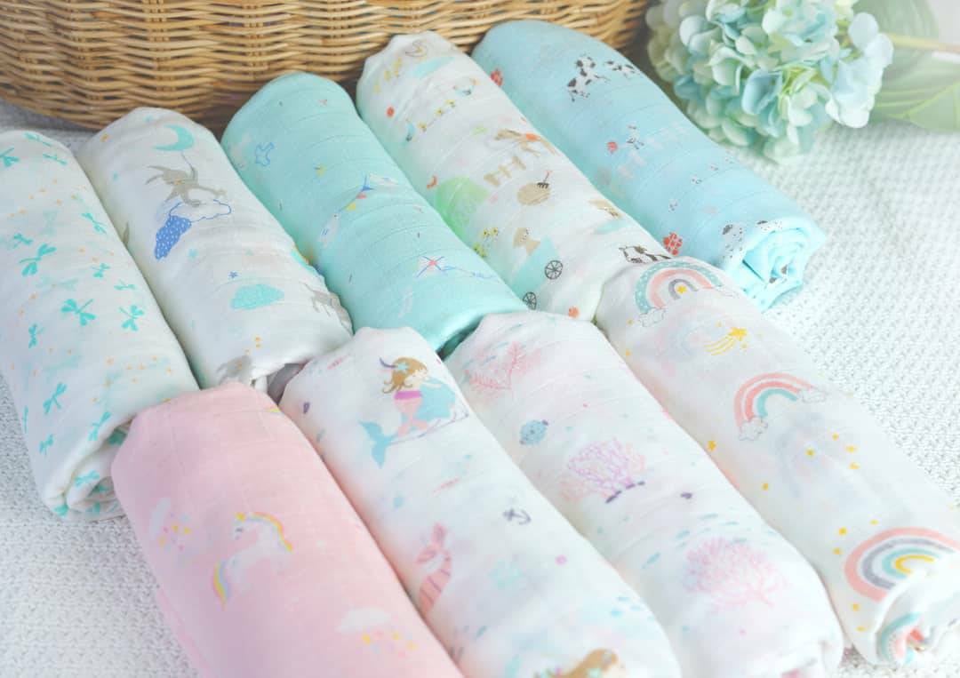 Sofflin ผ้าอ้อมใยไผ่ ผ้าอ้อมมัสลิน ผ้าห่อตัวเด็ก เนื้อนุ่ม ขนาด 120x120cm (47 นิ้ว) ผืนใหญ่พิเศษ