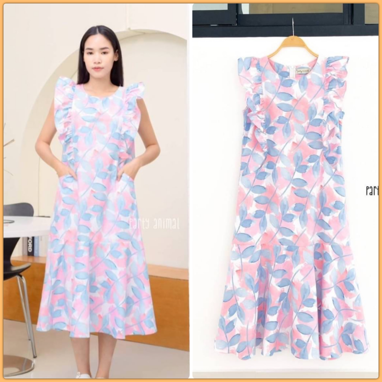🎉🎉มาจ้าาา!!! ใครที่ชอบงานผ้าคอตตอนญี่ปุ่นแนะนำตัวนี้เลยค้า ลายสวยมากกค้า😉🥰 Maxi dress ทรงปล่อยต่อชายระบายย้วยหางปลา แต่งระบายเล็กๆช่วงอก มีกระเป๋าหน้าค่ะ **ผ้าสวยมากค่ะเนื้อคอตตอนโตไกนุ่มใส่สบายสุดๆ** มีซิปหลังค้า