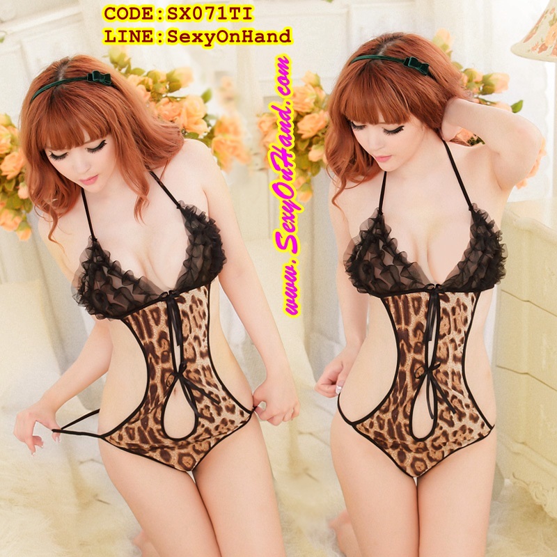 ชุดเซ็กซี่ ชุดวันพีซ เซ็กซี่ ลายเสือ แต่งจีบฟู ชีฟองช่วงอก ผูกด้านหลัง สวย เปรี้ยวจี๊ดส์ สุดๆคะ