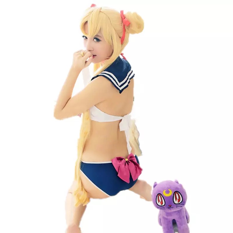 ชุดทูพีซ ชุคอสเพลย์ทูพีซ นักเรียนญี่ปุ่น แต่งคอปกทหารเรือ น้ำเงินแถบขาว สวยใส น่ารัก ๆ คะ