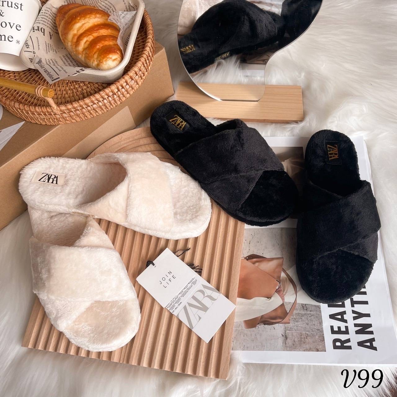 พร้อมส่ง แตะ Z ara ขนฟูนุ่มมาก ใส่ได้ ทั้ง ในบ้าน นอกบ้าน ทรงสวม หน้าไขว้ ใส่แล้วน่ารักมากกค๊า แบบที่แม่อั้มใส่เลย