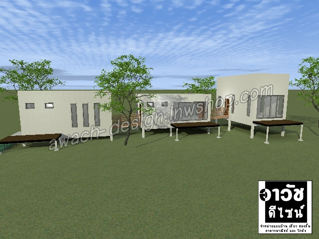 C0304 แบบบ้านพักอาศัย 1 ชั้น 3 ห้องนอน